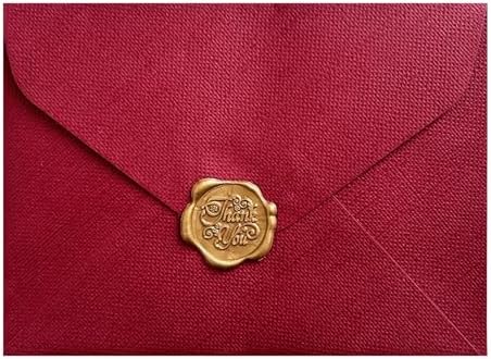 Envelopes 30 Linen Patterned Kraft Paper Envelopes with Wax Seals for Invitations by Unknown