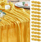 Wokceer Cheesecloth Table Runner Gold 10FT Boho Gauze Runner, 12 Pack by Wokceer