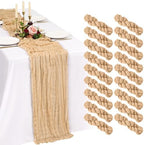 18 Pack Cheesecloth Table Runner 10FT Nude Table Runner Boho Gauze Cheese Cloth Table Runners Long Rustic Sheer Table Decorations for Wedding Party Baby Bridal Shower Birthday Holiday Home by Showgeous