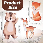 Leinuosen 3 Pcs Large Woodland Animal Cutouts Baby Shower Party, Woodland - Image 2