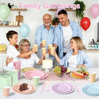 360 Pcs Pastel Disposable Plates and Napkins Tableware Set for 48 Guests - Image 6