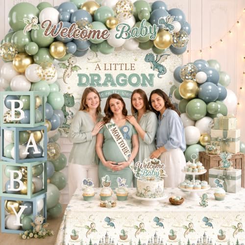 Dragon Baby Shower Decorations Kit, Baby Dragon Baby Shower Party Supplies - Image 2