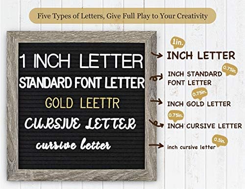 Double Sided Felt Letter Board with Letters - Pre Cut & Sorted 725 letters with Stand, Cursive Style Letters, Big Letters, Plastic Organizer, Tabletop Display, Rustic Farmhouse Wall Decor - Image 3