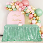 Poise3EHome Mint Green Sequin Tablecloth 90×156 Inch Rectangle Sparkly Fabric Table Cloth for Birthday Wedding Party Holiday Baby Shower Decoration - Image 2