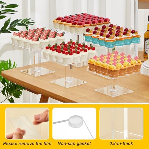 5 Tiered Dessert Table Display Set Buffet Riser Clear Acrylic Dessert - Image 3