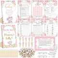 Funnymoom 426 Pcs Baby Shower Decorations for Girl Pink Elephant Games by Funnymoom