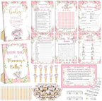 Funnymoom 426 Pcs Baby Shower Decorations for Girl Pink Elephant Games by Funnymoom