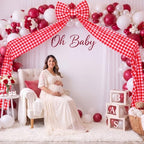 Thiccywoov She's Ready to Pop Decor Giant Buffalo Plaid Bow 78 x 18 Inch - Image 4
