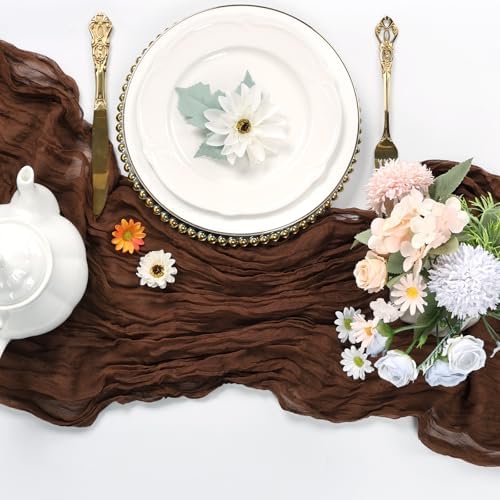 6 Pack Brown Cheesecloth Table Runner 10Ft 23 x 120 Inch - Image 5