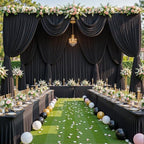 20ft x 10ft Wrinkle Free Black Wedding Backdrop Curtains for Party Bridal Shower Reception Decorations Black Fabric Curtain Backdrops Drapes for Photography Baby Shower Birthday Background - Image 4