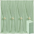 10 Panels Sage Green Backdrop Curtain for Wedding Baby Shower Wrinkle Free 50ft x 10ft Backdrop Drapes for Parties Bridal Shower Birthday Photo Photography Polyester Fabric Background Decoration by Suppromo