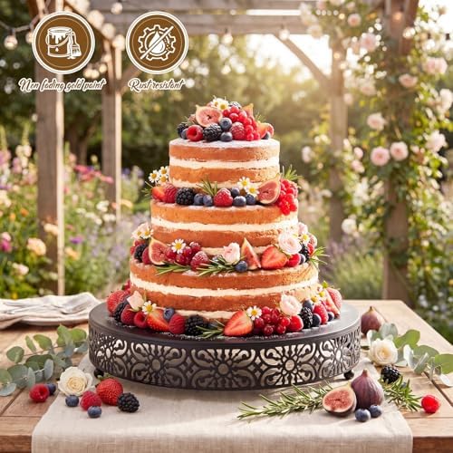 Wenqik 18 Inch Cake Stand Round Metal Cupcake - Image 4