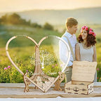 Wedding Guest Book Alternative,with Box and Small Hearts,Personalized Tree Heart Drop Guest Sign for Rustic Wedding Decorations,Anniversary and Birthday(style8, Heart) - Image 2