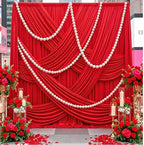 20x12 ft Red Backdrop Curtains for Weddings Parties, Birthdays and Photos - Image 2