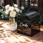BreezeHug Black Arched Acrylic Wedding Card Box with 3D Cards Letters, Modern Card Holder with Slot for Reception, Bridal Shower, Baby Shower, Birthday Party - Image 5