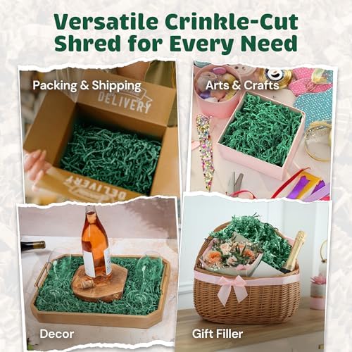 10LB Light Green Crinkle Cut Paper Filler USA Made - Image 2