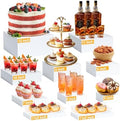 10 Pcs Large Acrylic Buffet Risers, White Food Display Stands for Buffet, Dessert Table, Jewelry, and Catering, Stackable Food Risers with Hollow Bottoms, Nesting Cube Box (12"-11"-10"-9"-8"-7"-6"-5") by LifeIdeas