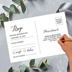 Andaz Press 56-Pack Personalized RSVP Postcards for Wedding Art Deco Cardstock Response Reply Cards for Bridal Shower Baby Shower Birthday Event Custom Date and Return Address 4 x 6-Inch - Image 2