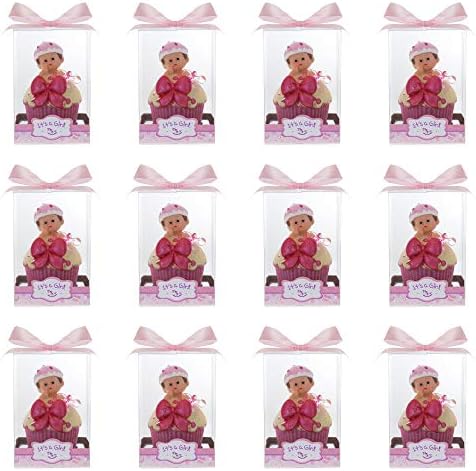 Keepsake Figurine 12 pcs Baby Girl Inside Pink Cup Cake | Awesome Decorations or Party Favors | for Pregnancy Announcements, Gender Reveals, Birthday and Special Celebrations - Image 3