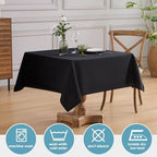 VidaFete Classic Series 10 Pack 52 * 52inch Black Square Tablecloth - Image 3