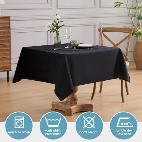 VidaFete Classic Series 10 Pack 52 * 52inch Black Square Tablecloth - Image 3