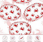 50 Pcs Large Crab Boil Oval Paper Plates 12" × 10" Heavy Duty for Summer - Image 3