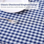 Navy Blue White Gingham Ruffled Table Cloth Rectangular 102"x60" - Image 5