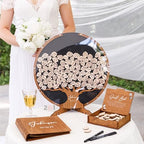 Personalized Wedding Guest Book Alternative - Wedding Decorations for Ceremony Outside Inside - Bridal Shower Guest Book for Party Wedding Sign In Book - Round Rustic Wedding Guest Book Sage Green - Image 5