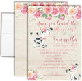 Custom Baby Shower Invites Pink Cow Baby Shower Invitation 20 5x7 Custom Personalized Watercolor Shower Invites With Envelopes - Unique Pink Watercolor Cow Theme by AmandaCreation