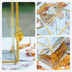Wedding Card Box with Slot and Lock, 10.2'' Glass Card Boxes for Reception, Gold Decorative Card Holder, Clear Reusable Keepsake Storage for Wedding, Party, Baby Showers, Tabletop Decor - Image 5
