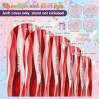 Red Water Waves Arch Backdrop Cover 7.2 ft Ombre Abstract Strips 2 Sided Wedding Arch Covers Stretchy Backdrop Round Top for Birthday, Party, Baby Shower Decorations - Image 7