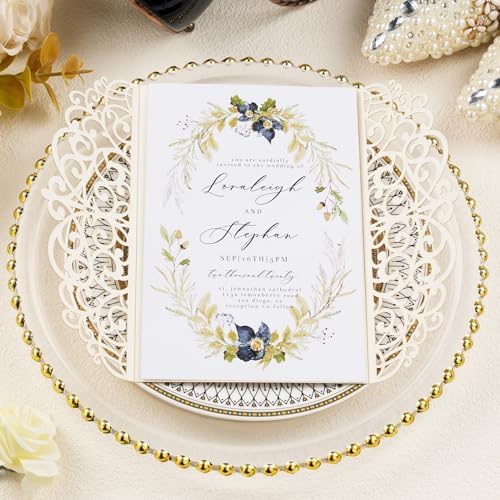 25pcs Glitter Wedding Invitations with Envelopes and RSVP Cards - Image 2