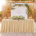 Wish Care Deep Champagne Table Clothes for Rectangle Tables 6ft, Wrinkle Resistant Fitted Table Cloth with Pleated Ruffle Skirts for Banquet Wedding Baby Shower Folding Tables by WishCare