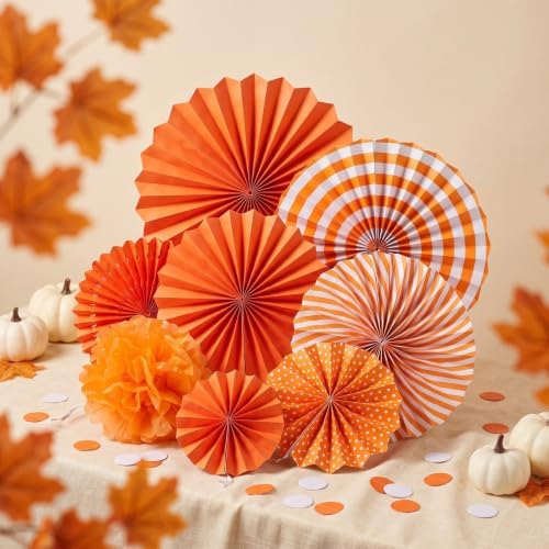 Artibetter 1 Set Ceiling Hanging Decorations Paper Flowers Autumn Pom Poms - Image 7