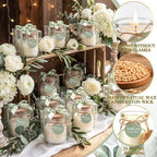 MTLEE 20 Sets Wedding Candle for Guests Sage Green Glass Jars Bridal Favor - Image 3