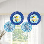 Fun Express Oktoberfest Hanging Fans – 12" to 14" Paper Fans Hanging Party Decorations, Birthday Parties, Bridal Showers, Baby Showers, Wedding – 12 Pieces - Image 2