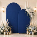Navy Blue Arch Cover 7.2 and 6ft Spandex Arch Backdrop Cover Set of 2 by Lrrtwer
