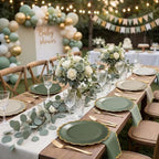 Mimorou 200 Pcs Sage Green Paper Plates Napkins - Image 2