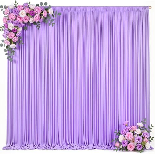 30x8ft Purple Backdrop Curtain for Parties Lavender Wrinkle Free Fabric Backdrop Curtain Wedding Photo Backdrop Drapes for Girls Baby Shower Bridal Shower Photography Lilac Back Drop 6 Panels 5x8FT - Image 2