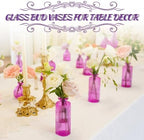 24PCS Bud Vases for Decor Cool Hot Pink Small Glass Flower Vase in Bulk Wedding Centerpieces Bridal Shower Decorations for Women - Image 5