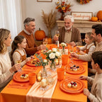 Orange Plastic Plates for Party,30 Guest Disposable Orange Party Supplies Including Dinner&Dessert Plate,12oz Cups,Cutlery,Napkins & Tablecloth Dinnerware Decorations for Birthday Fall Parties Wedding - Image 6
