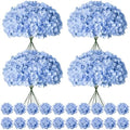 100 Pcs Faux Blue Hydrangea Artificial Flowers Bulk, Fake Silk Hydrangea Flowers Heads with Stems for Wedding Decorations Garden Party Baby Shower Porch Home Decor Table Centerpieces by Cherica
