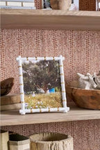Jaye's Studio Gracie Chloe Decorative Picture Frame White Photo Frame 8x10 Gold Bamboo Frame, Glass Display Standing Picture Frames Easel Stand, Secure Fit Back, Handmade Metal Boho Frames Room Decor - Image 5