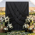 10ftx15ft Black Backdrop Curtains for Wedding Party 2 Panels 5×15FT Tall by LeegleriTableSkirt