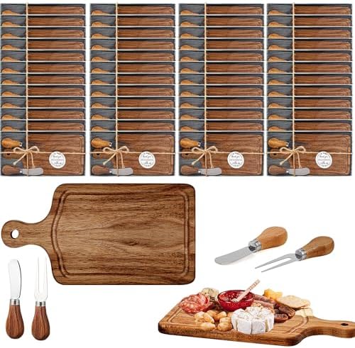 Ziliny 100 Sets Baby Shower Prizes Mini Charcuterie Board, Acacia Color by Ziliny