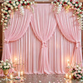 30x10ft Pink Backdrop Curtain Panels for Parties - Wrinkle Free Polyester Photo Curtain Backdrop Wedding Back Drop Fabric Drapes for Party Decorations Background for Photography by WishCare