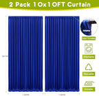 Wokceer Royal Blue Backdrop Curtain Drapes for Parties, 2Pack 10x10FT - Image 2