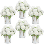 6 Set Pre-Made Flower Table Centerpieces - Ivory White by SEKNHOP