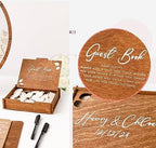 Personalized Wedding Guest Book Alternative - Wedding Decorations for Ceremony Outside Inside - Bridal Shower Guest Book for Party Wedding Sign In Book - Round Rustic Wedding Guest Book Sage Green - Image 4