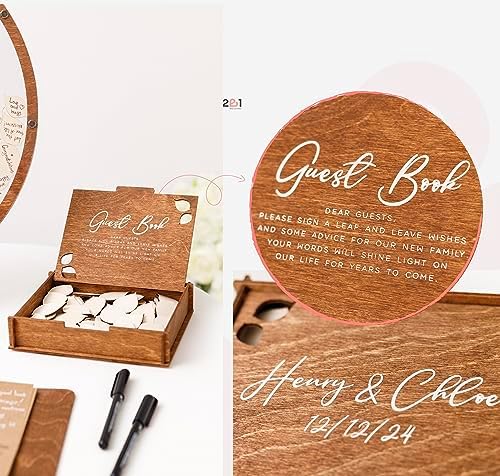 Personalized Wedding Guest Book Alternative - Wedding Decorations for Ceremony Outside Inside - Bridal Shower Guest Book for Party Wedding Sign In Book - Round Rustic Wedding Guest Book Sage Green - Image 4